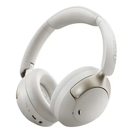 Auriculares QCY H3 Pro ANC Over-Ear Blanco Bluetooth 5.4 - Cancelaci&oacute;n Ruido H&iacute;brida Adaptativa 50dB, Driver 40mm Titanio, Hi-Res LDAC, Audio 360&deg;, Latencia 60ms, 55Hs Bater&iacute;a