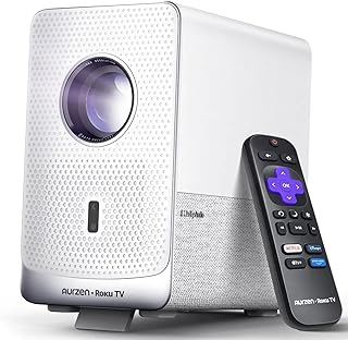 Aurzen Roku TV D1R Cube Smart Outdoor Projector with WiFi and Bluetooth