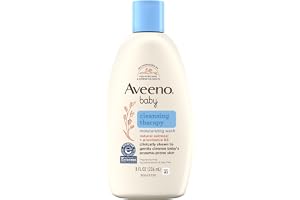 Aveeno Baby Cleansing Therapy Moisturizing Body Wash, 8 oz | Natural Oatmeal & ProVitamin B5, Tear-Free Baby Bath Wash, Sensitive & Eczema-Prone Skin, Hypoallergenic