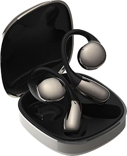 AVIOT TE-H1 Open-Ear Earphones, Non-occluding Design, Ear-Hook Style, Hi-Res Audio and LDAC, Sound Leakage Reduction Mode, Up to 42 Hours of Playback, Lightweight Design (Silver) (Silver)
