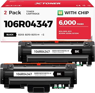 B205 B210 B215 Black High Capacity Toner Cartridge with chip 2-Pack Replacement for Xerox 106R04347 Toner Compatible with Xerox B210 B205 B215 B210DNI B205NI B215DNI Printer Ink All-in-One Copier Copy