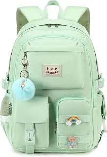 Backpack for girls Laptop Backpacks 15.6 Inch College Cute Bookbag Anti Theft Primary Elementary School Bag Casual Daypack for Teens Girls Women Students （Green