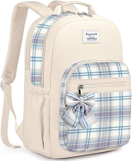 bagswan School Backpack for Women Girls Bookbag: 15.6 inch Cute Laptop Backpack for College Students Teens Casual Daypack Middle High School Backpacks Large Back Pack for Travel
