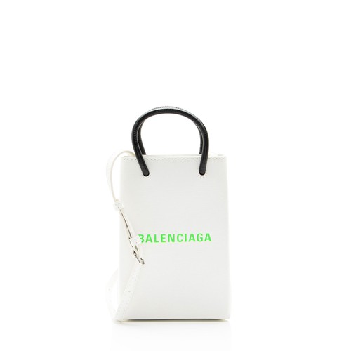 Balenciaga Textured Calfskin Phone Holder Crossbody