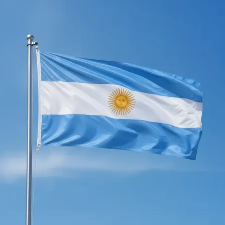 Bandera Argentina Reforzada Doble Con Ojal Para Atar 145x90 Argentina