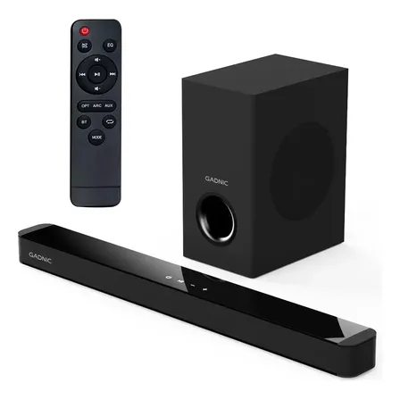 Barra De Sonido Gadnic Inal&aacute;mbrica Soundbar Subwoofer 8 Bluetooth Home Theater Para Tv Negro