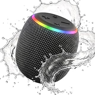 BassBloom Room 3 Portable Bluetooth Speaker, IPX6 Waterproof, TWS Pairing,12W JIKE BASS Powerful Stereo Sound with RGB Lights, Bluetooth 5.4, Great Gift Idea for on Any Surface at Home