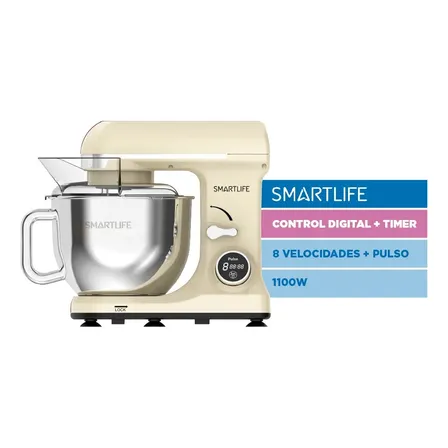 Batidora Planetaria Digital Smartlife SL-SB0037I 1100 Watss - Beige 50 Hz x 60 Hz