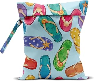 Beach Flip Flops Wet Bag for Swimsuit Travel Beach Baby Cloth Diapers