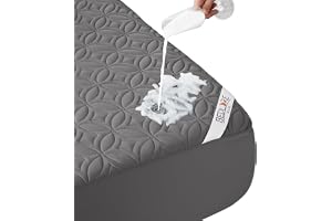 BEDLORE Waterproof Mattress Protector, Queen Size Noiseless Mattress Pad with Deep Pocket 6"-18" Depth, Soft Breathable Bed Mattress Cover Washable for Home, Bedroom, Hotel (White)