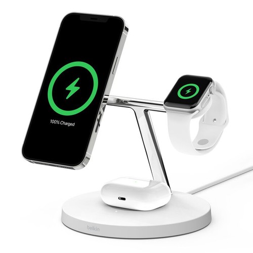 Belkin Apple Certified MagSafe 3-in-1 Wireless Charger Stand iPhone Watch AirPod