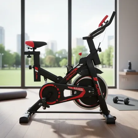 Bicicleta Fija Alpina 5 Profesional Spinning 13 Kg Monoshock Negro Rojo