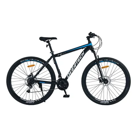 Bicicleta Mtb Overtech Q5 R29, 21V con Shimano, Freno a Disco, Con suspensi&oacute;n, Color Negro/Azul/Blanco Tama&ntilde;o del cuadro L