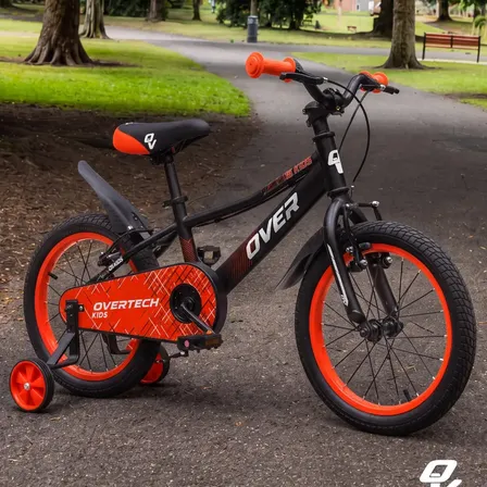 Bicicleta Overtech Q5 Kids R16, Color Rojo/negro