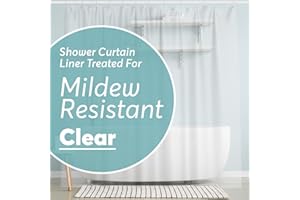 BigFoot Clear Shower Curtain - 72x72 Odorless Plastic with Magnets, Washable Long Bathroom Curtain - Premium PEVA Waterproof Bath Curtain, Rust-Proof Bathroom Essentials