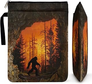Bigfoot Forest Book Sleeve Pouch, Sasquatch Gifts for Men Dad Students