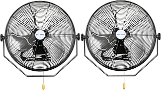 BILT HARD 20 inch Industrial Wall Fan, 4600 CFM, 3-Speeds High Velocity Wall Mount Fan with Sealed Motor, 2 Pack