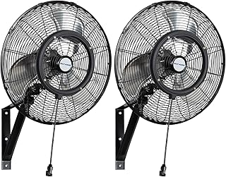 BILT HARD 20" Oscillating Outdoor Wall Misting Fan, 3-Speed High Velocity Patio Fans for Outside, 80&deg; Oscillation, Waterproof, Industrial Wall Mount Fan for Outdoor- UL Listed, 2 Pack