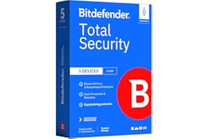 Bitdefender Total Security 2026 &ndash; Complete Antivirus and Internet Security Suite &ndash; 5 Devices | 1 Year Subscription | PC/Mac | Activation Code by Mail