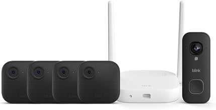 Blink Outdoor XR+ and Wired Doorbell 2K+ &mdash; Extended range wireless Outdoor 4 camera and 2K hardwired doorbell. Sync Module XR+ included &mdash; 4 camera system + doorbell