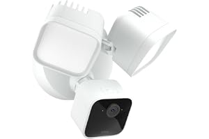 Blink Wired Floodlight Camera, Smart security camera, 2600 lumens, HD live view, enhanced motion detection, built-in siren, Works with Alexa, 1 camera (White)