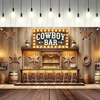 BlissYard Western Cowboy Backdrop Banner Wild West Photography Background 71 x 43 inches Cowboy Bar Party Decoration West Theme Birthday Shower Wedding Supply