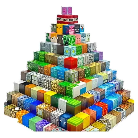 Bloques Magn&eacute;ticos Cubos Para Armar De Construcci&oacute;n Estilo Minecraft Para Ni&ntilde;os 60 Piezas | Did&aacute;cticos Creativo Ilimitado Material Seguro Y Resistente No T&oacute;xicos, Bordes Suaves Levys Bazar