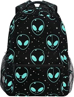 Blue Aliens Backpack 3rd 4th 5th Grade School Bookbags Travel Laptop Daypack Bag Purse for Boys Girls Teens