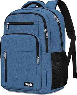 Blue Backpack for Men Women, School Backpack for Boys Girls Teens, 17.3Inch Laptop Backpacks with Reinforced Straps, Water Resistent Book bag, Work College Bookbag, back pack, Mochila para hombre