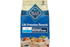 Blue Buffalo Life Protection Formula Chicken & Brown Rice Adult Dry Dog Food, Supports Immunity with Antioxidant-Rich LifeSource Bits, Promotes Healthy Muscle Development, Skin & Coat Health, 5 lbs.