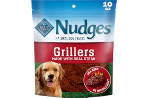 Blue Buffalo Nudges Steak Grillers Natural Dog Treats, Meaty Dog Snacks, Healthy Reward or Training Treat, Made in the USA with Real Beef, No Artificial Preservatives, 10 oz.