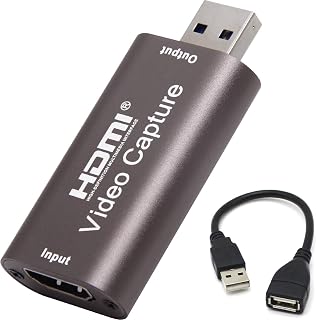 BlueAVS 4K HDMI to USB Capture Card, 1080P@60Hz, Live Streaming & Recording | Plug and Play HDMI Capture for DSLR, Camcorder and Action Cam, Ideal for OBS, Zoom, Live Streaming and Video Calls