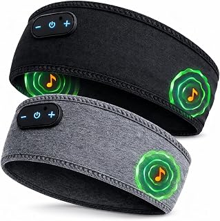 Bluetooth Sleep Headphones Sleep Mask Sleep Headphones,Ultra-Soft Wireless Headband Bluetooth for Side Sleepers, with 14H Playtime & Bluetooth 5.4, 4-in-1 Music Sleep Earphones (Black&Grey)