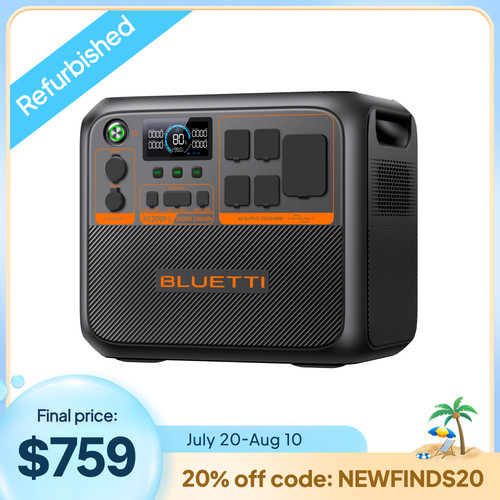 BLUETTI AC200PL 2400W 2304Wh Power Station LiFePO₄ Battery for Backup/RV Trip