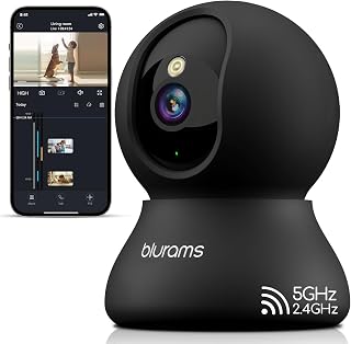 blurams Indoor Camera, 2K Pet Camera 360&deg; Cameras for Home Security with Phone App, Motion Tracking, 2-Way Audio, IR Night Vision, Siren, Compatible with Alexa & Google Assistant