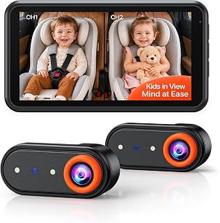 BM2PRO Dual Car Camera Baby Monitor for 2 Kids