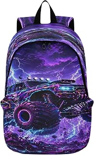 Bolaz Lightning Monster Truck Travel Backpack for Women Men Laptop Backpack College Bookbag Large Capacity Computer Backpacks