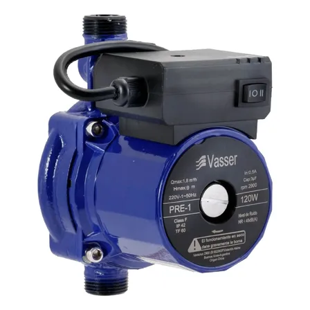 Bomba Presurizadora Vasser Pre1 9mts 1-2 Ba&ntilde;os Calefon 120 W