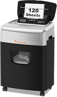 Bonsaii 120 Sheets Autofeed Micro-Cut P-4 Security Level Paper Shredder