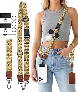 Book Floral Flower Phone Lanyard Crossbody Wrist Neck Strap Women | Adjustable Cell Phone Lanyard for Travel Cruise, Detachable, Cute Wristlet Strap, For Phone Case Key ID Badge, Accessories