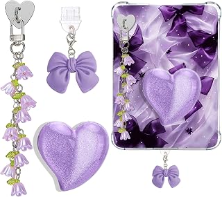 Books Theme Charms Set for Kindle,Including Dust Plug Charm Type C/USB C,Heart Grip Holder, Bow Keychain Accessories,Compatible for Kindle Paperwhite 11th 12th Generation
