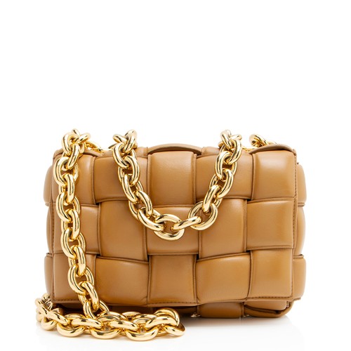 Bottega Veneta Lambskin Cassette Chain Maxi Shoulder Bag