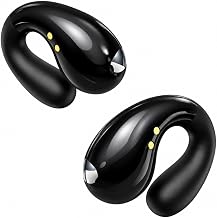 Boytond Ultra Open Ear Earbuds - Comfort Clip On Earbuds, Wireless Bone Headphones Design for Long Listening, Fast Charging for Running, Sports, and Travel, Carbon Black