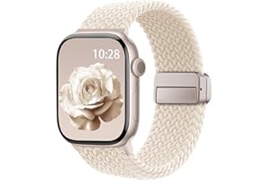 Braided Stretchy Band Compatible with Apple Watch Bands 38mm 40mm 41mm 42mm 44mm 45mm 46mm 49mm Women Men, Soft Nylon Solo Loop Magnetic Sport Strap for iWatch Series 11 10 9 8 7 6 5 4 3 2 1 SE Ultra