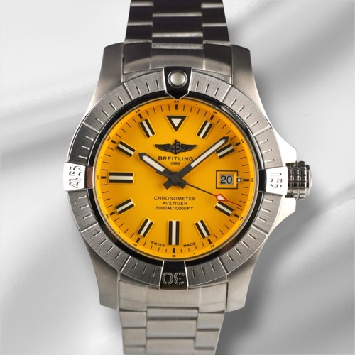 Breitling Avenger 45mm Seawolf Yellow Dial Steel Men's Watch A17319
