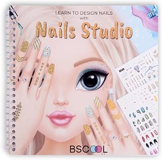 BSCOOL Nail Art Book for Kids with Stickers and Design Guides. Sticker Book