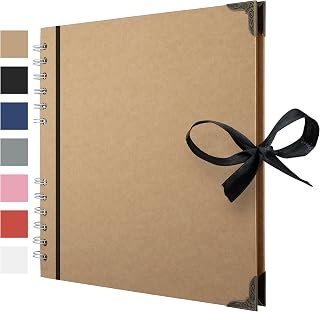 Bstorify Scrapbook Album 60 Pages (8 x 8 Inch) Brown Photo Album Scrap Book
