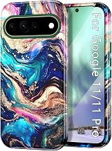 Btscase for Google Pixel 11 Pro Case/Pixel 11 Case 2026 [Military Grade Shockproof] Stylish Marble Pattern Slim Protective 3 Layers Hard PC+Soft Silicone Rugged Women Men Anti-Scratch Cover, Deep Blue
