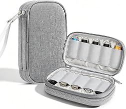 BUBM 20 Slots USB Flash Drive Case, Double Layer Cloth Thumb Drive Organizer, Portable U Disk Storage Holder, Waterproof Electronic Accessories Carrying Bag for USB Drives,Gray