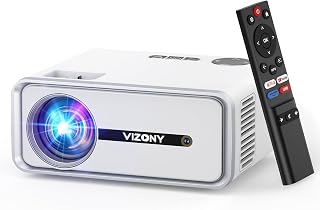 [Built-in Apps] Smart Projector with WiFi and Bluetooth, VIZONY Native 1080P Projector with Streaming APPs, Dolby Audio, Portable Mini Projector for Indoor Outdoor Use